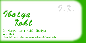 ibolya kohl business card